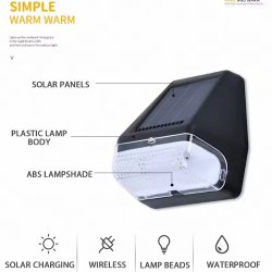لامپ خورشیدی LED دیواری باغ و ویلا
